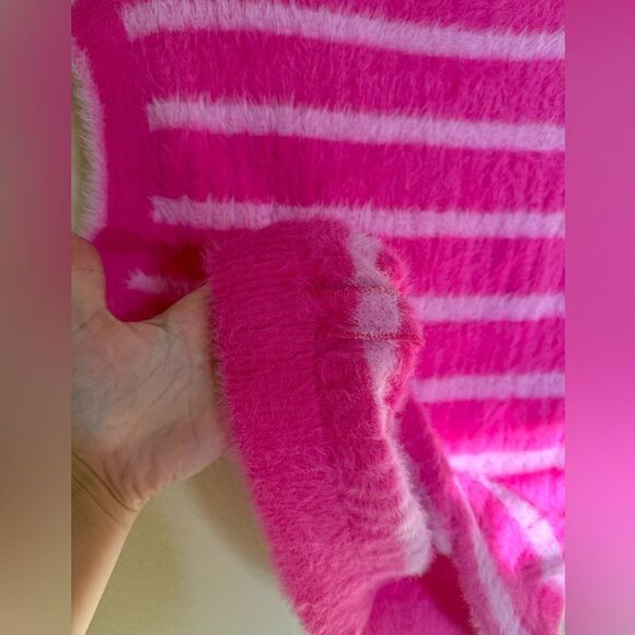 Jacquemus Le Gilet Neve Sweater Vest Sz Small Pink Striped Fuzzy - Picture 9 of 9